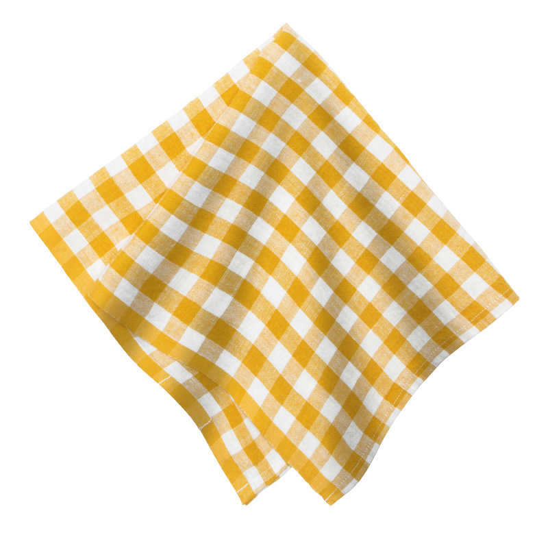 Alessandro Linen Square Napkins, Mustard