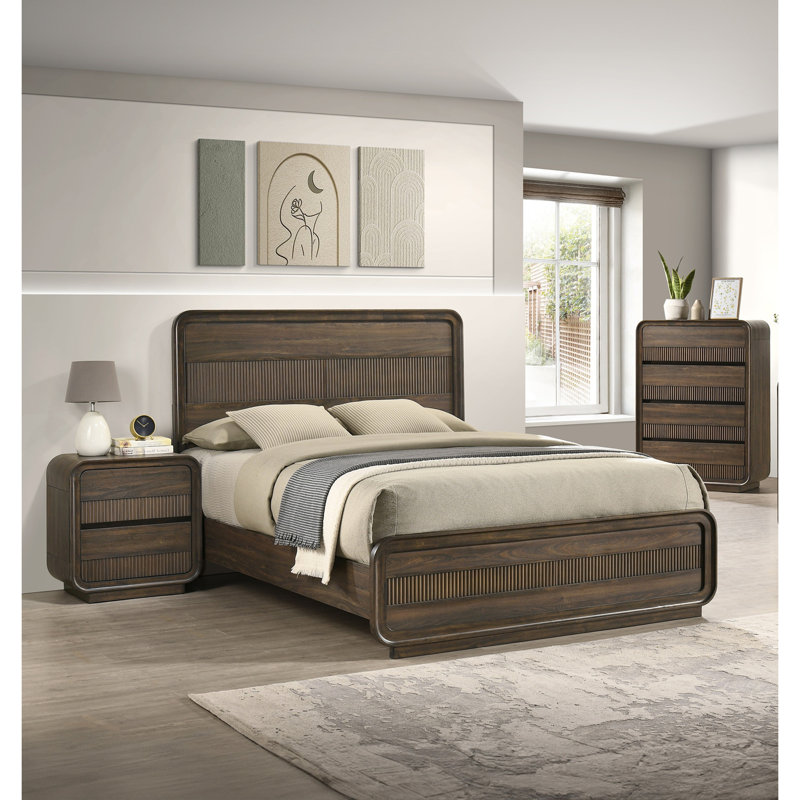 Mobilier de chambre à coucher à 5 tiroirs Mid-Century Flair