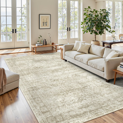 Washable Distressed Persian Rug