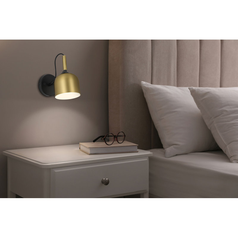 Raydyn Steel Armed Sconce, Antique Brushed Brass
