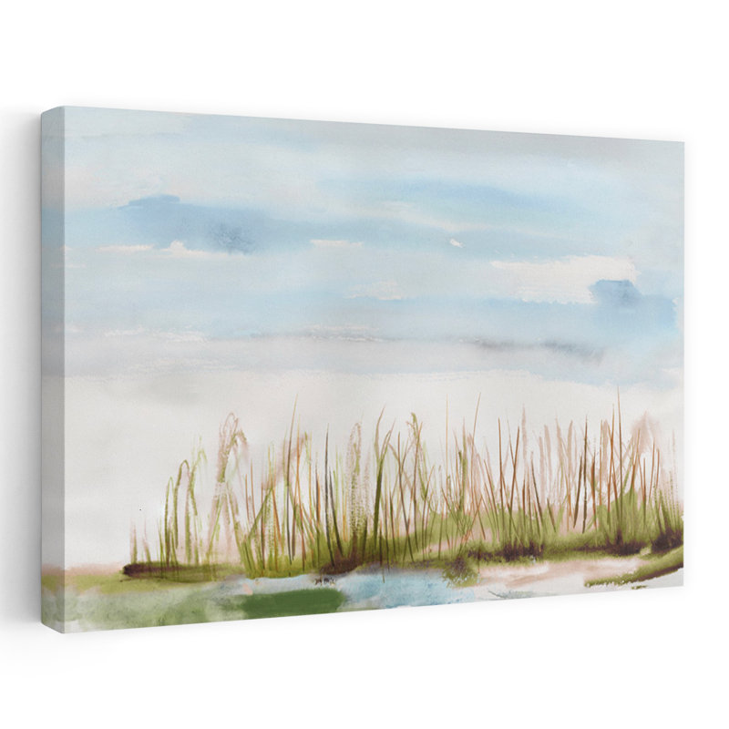 Aquarelle, paysage, nature, bleu, côtes, coquillages et corail, aquarelle, art contemporain, H 48 po x l 32 po