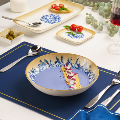 Cruise-Amalfi Premium Porcelain Round Deep Plate | 8.2" | Microwave & Dishwasher Safe