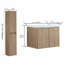 Meuble-lavabo mural avec lavabo et armoire latérale, 2 armoires combinées-1162655124