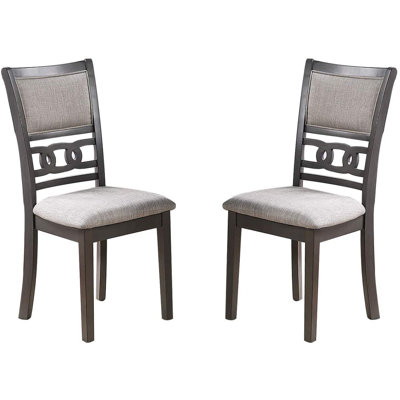 Ensemble de 2 chaises de salle à manger à finition grise et coussins à dossier unique