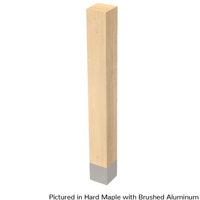 Hakan Table Leg, Brushed Aluminum, 35.25" H x 4" W x 4" D