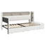 Lit de jour contemporain rembourré avec repose-pieds, tablettes, tiroirs, éclairage DEL et port USB-1286038579