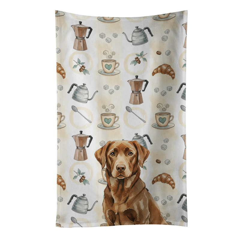 Serviette de cuisine Coffee Bar, Labrador Retriever chocolat