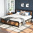 Bed Frames with Headboard and Strong Metal Support Frame, Easy Assembly, Noise-Free-6323155-58771598