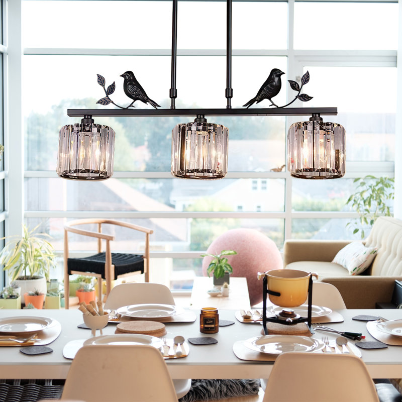 3-Light Dimmable Modern Linear Bird Chandelier