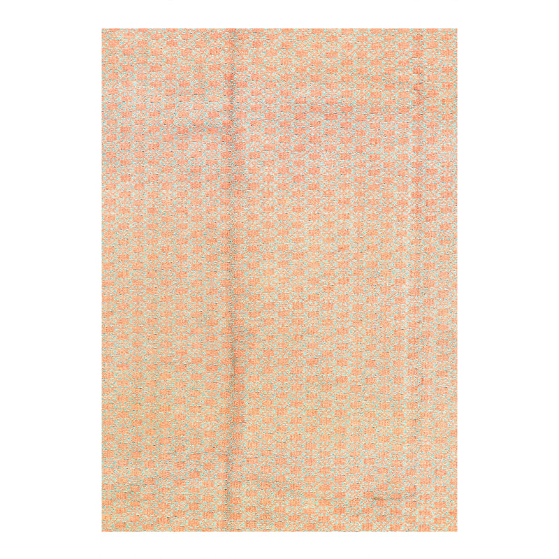 Reversible cotton sumak hand woven rug 7'X 10'4"
