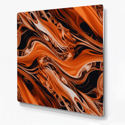 Abstraction numérique 56, art mural en métal brun