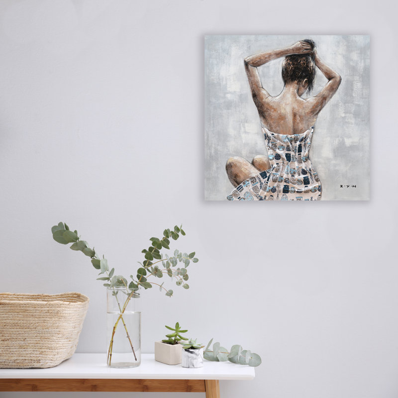 Élégante fantaisie sur toile, H 12 po x l 12 po x P 1 po