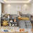 Low Loft Bed For Kids With Slide, Movable Bookshelf Storage, And Guardrails, Ideal For Fun And Safety In Small Spaces-1143861943