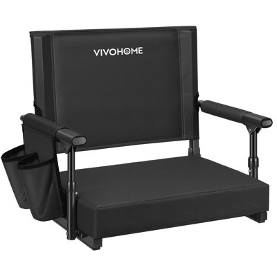 Folding  Stadium Seats With Back Support And Cushion by Ebern Designs