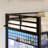 Bunk Bed with Desk and Hall Tree Storage& Charging Station, LED Metal Twin Bunk Beds with 5 Storage Drawers,Under-bed Storage Space,13.4'' Guardrail & Stairs-643917708