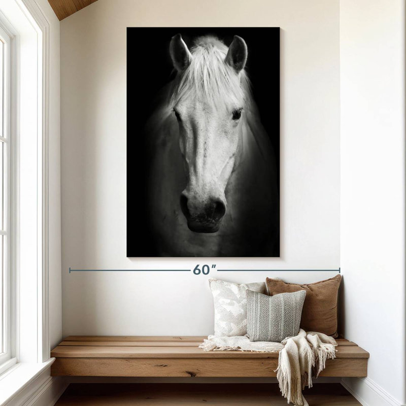 Brampt White Thoroughbred Horse, 51" H x 34" W