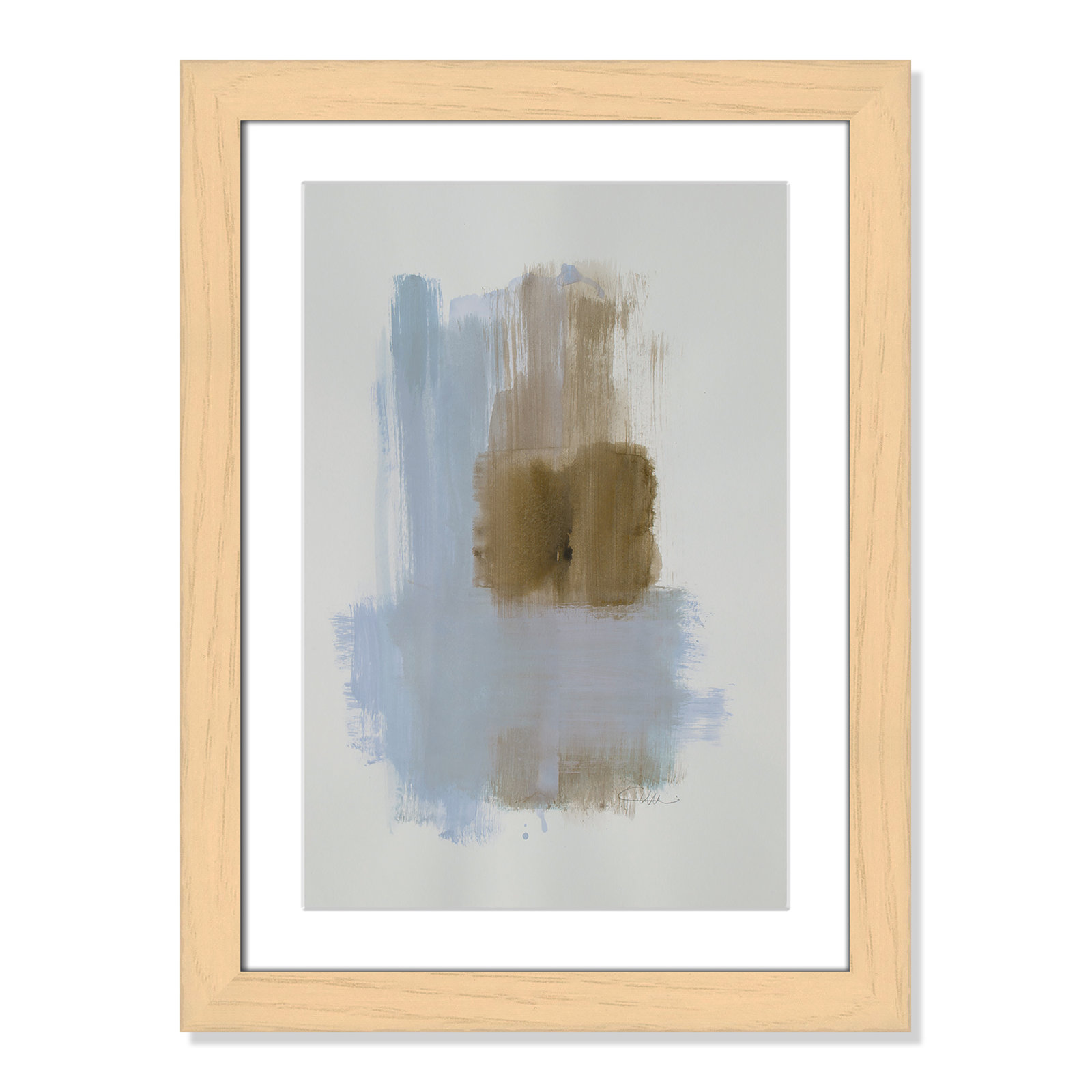 Esmeray "Powder Room Wash IV" Print, 24.5" H x 18.5" W x 1.25" D, Natural Cube Frame Matted