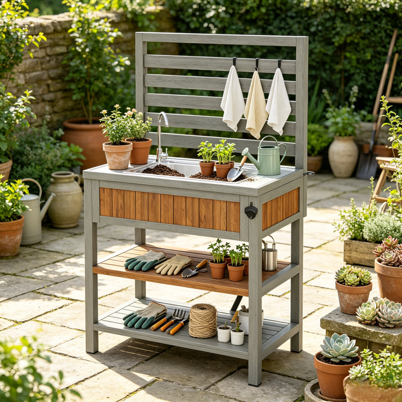 Solid Wood Potting Bench