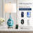 Aitkin 28" Coastal Blue Glass Table Lamp with 3-Way Dimmable Lighting and USB Port 