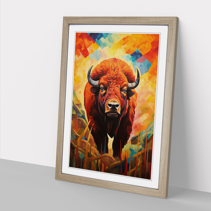 Buffalo Orphism No.2 - Framed Print, 64cm H x 46cm W x 2cm D, Oak Framed