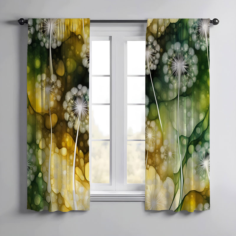 Paire de rideaux semi-transparents en polyester Grozdka, L 20 po x L 82 po