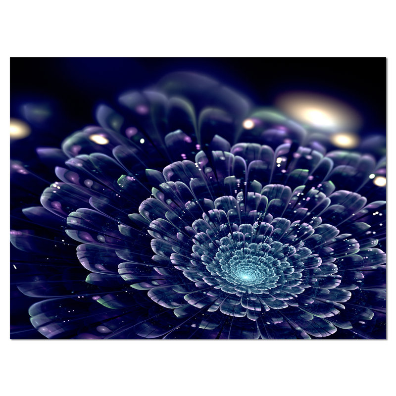 « dark blue abstract fractal fleur », impression sur toile tendue, H 8 po x l 12 po x P 1 po