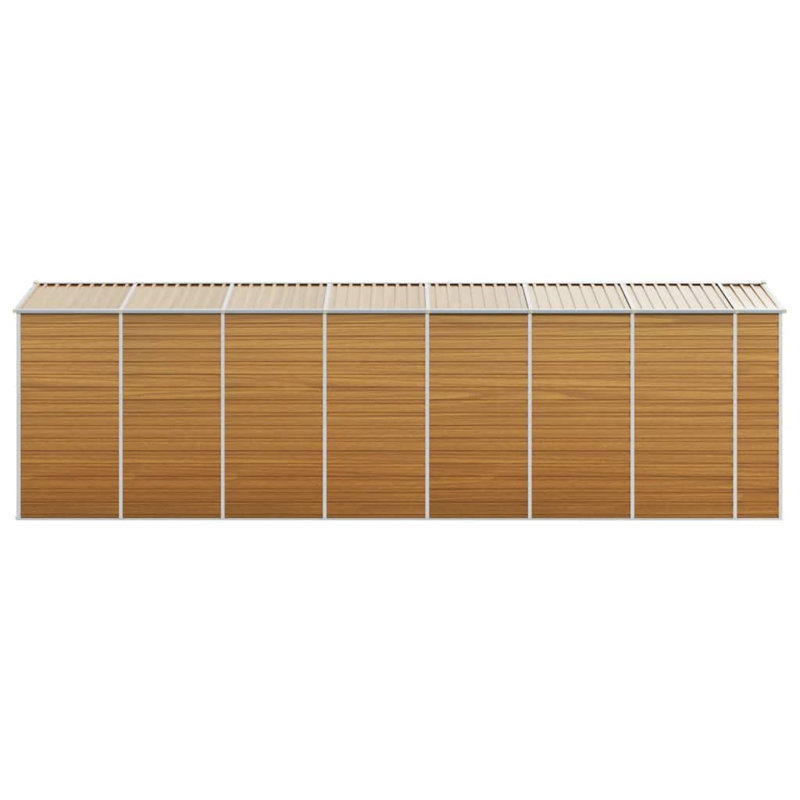 Brityn Garden Shed 191x640x198 cm Galvanised Steel, Light Brown