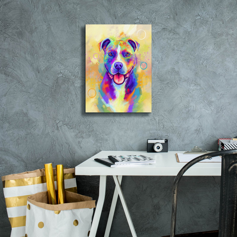 «Pop Art Pit Bull 4» par Furbaby Affiliates, art mural sur toile, H 16 po x l 12 po