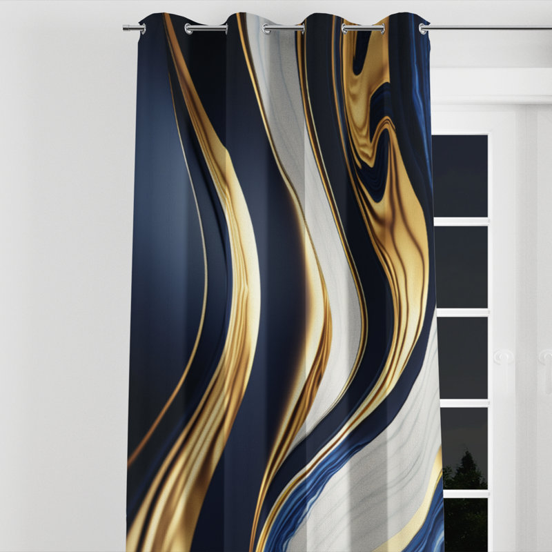 Aurin - Modern Grommet Curtain - Velvet Room Darkening - 1 panel, 52" W x 90" L, Silver Grommets