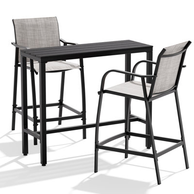 2-person Patio Outdoor Dining Set (3-piece Set, Rectangular Table)