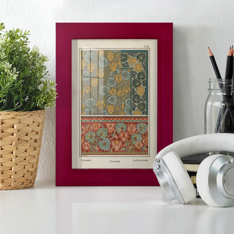 Nouveau Decorative I, reproduction d'art encadrée, Rouge, H 6 po x l 4 po x P 1 po
