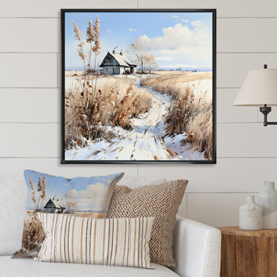 Reproduction d'art sur toile, "Prairies Charm In Winter Delight"