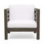 Fauteuil club en bois avec coussins contemporains confortables
