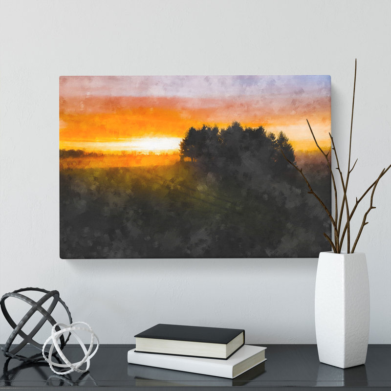Sunrise over a Meadow - Wrapped Canvas, 50cm H x 76cm W x 3cm D