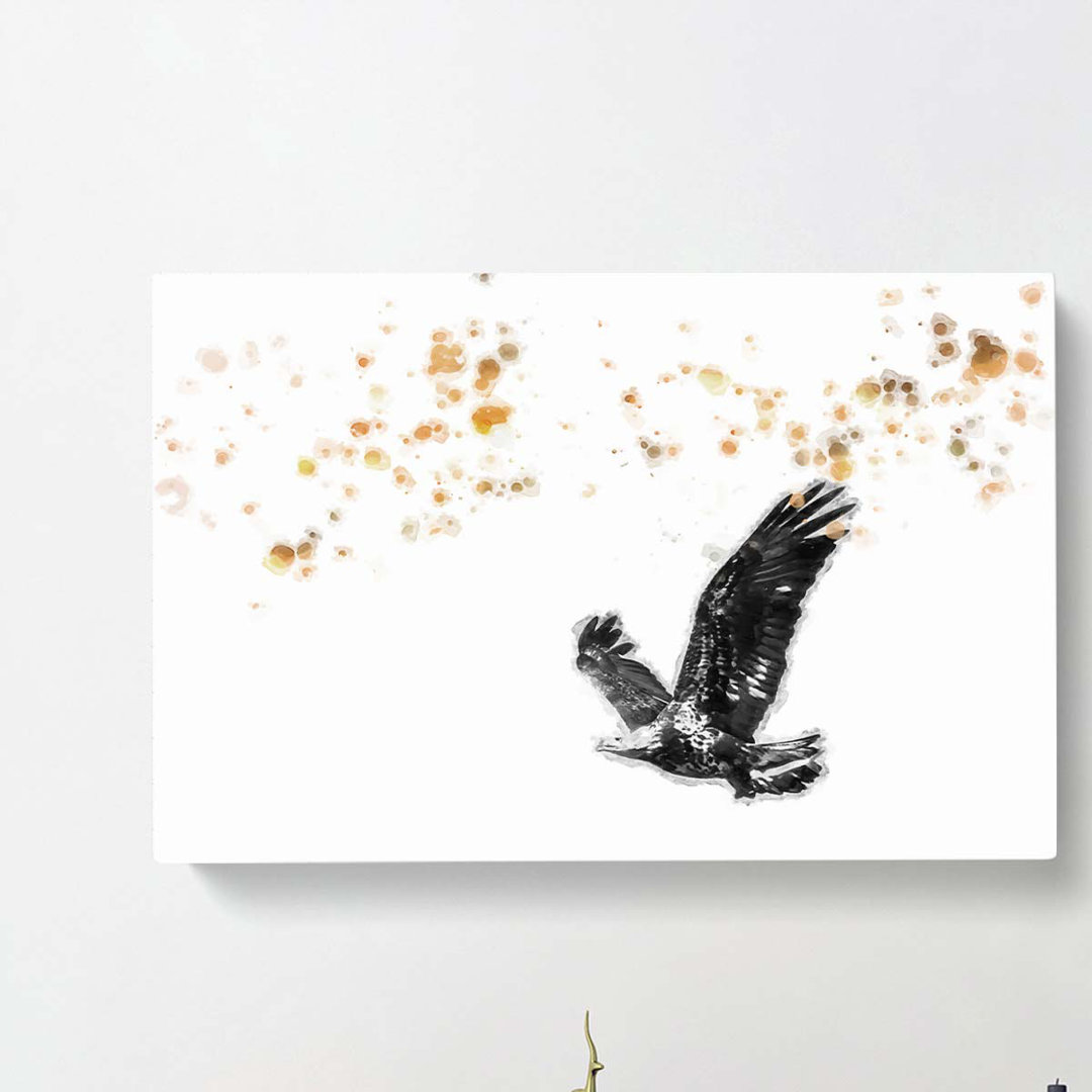 Bald Eagle in Flight in Abstract - Wrapped Canvas