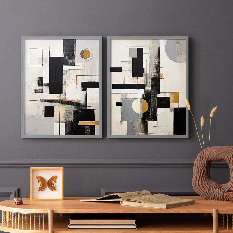 ABSTRACT Series CCCCLIXIX - Reproduction encadrée de qualité supérieure - prêt à être accroché - aucun clou requis - aucun clou requis