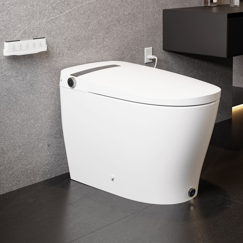 Sotomo Smart Bidet Toilet, 1.06 Gpf Water-Saving Pump-Assisted Flush, Auto Open & Close, Auto Flush, Kick Control, Heated Seat, Air Dryer, Chair Height Design With Night Light