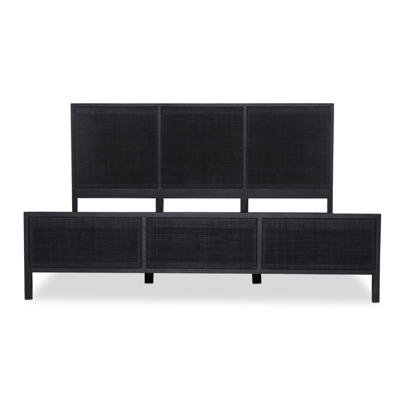 Sydney Bed, King, Black Wash W/ Black Cane