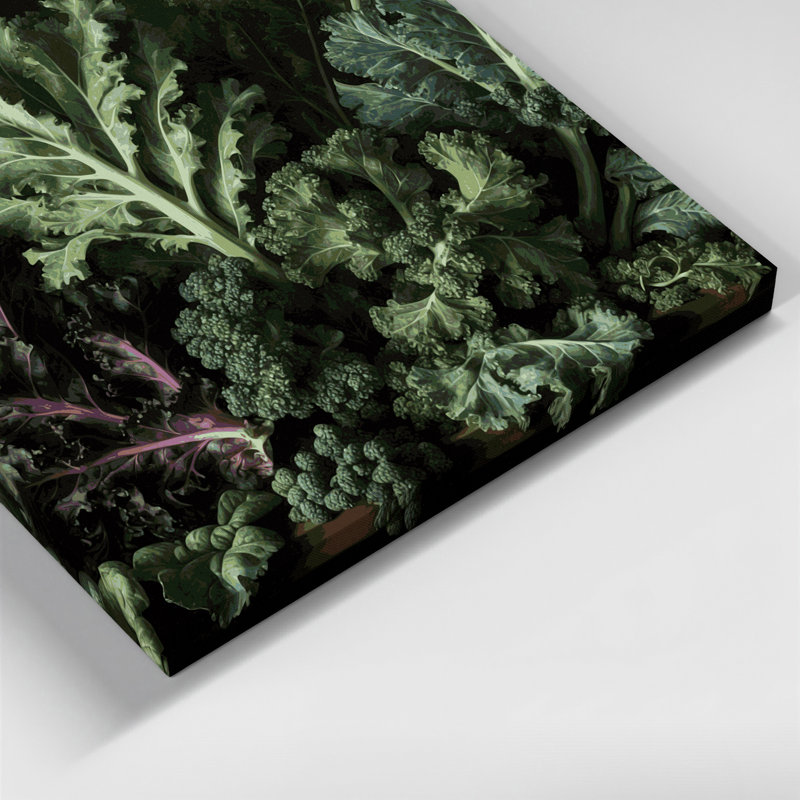 Art mural sur toile, légumes, chou frisé, H 16 po x l 20 po