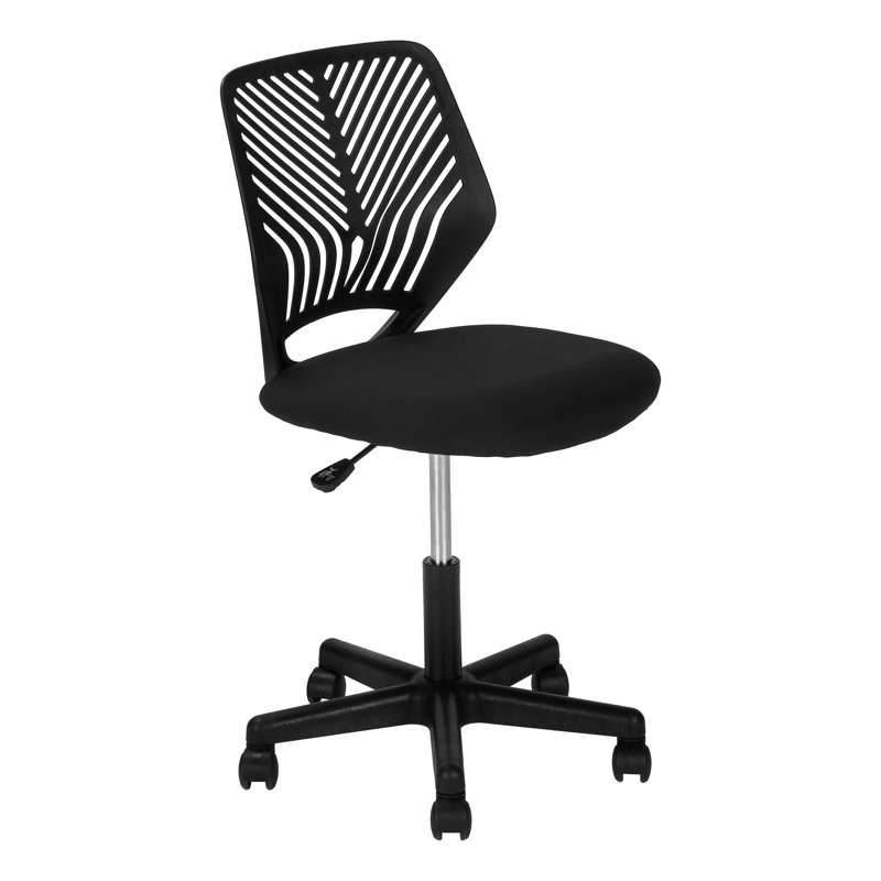 Rubin Mid Back Armless Office Chair, White/Black