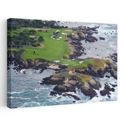 Parcours de golf sur une île, Pebble Beach, liens, Pebble Beach, Monterey County, Californie, États-Unis, art contemporain
