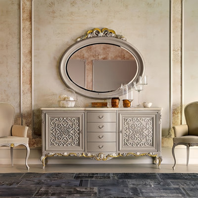 Armoire d'entrée sculptée de style français