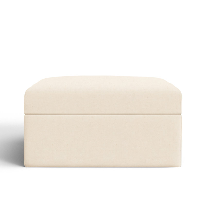 Hartig Upholstered Ottoman, Bayou Natural Canvas