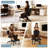 Ergonomic Office Chair for Cross-Legged Sitting with Adjustable Footrest & Wheels - Supportive PU Leather Desk Chair for ADHD Focus, Home Office, and Meditation, Black-1587890195