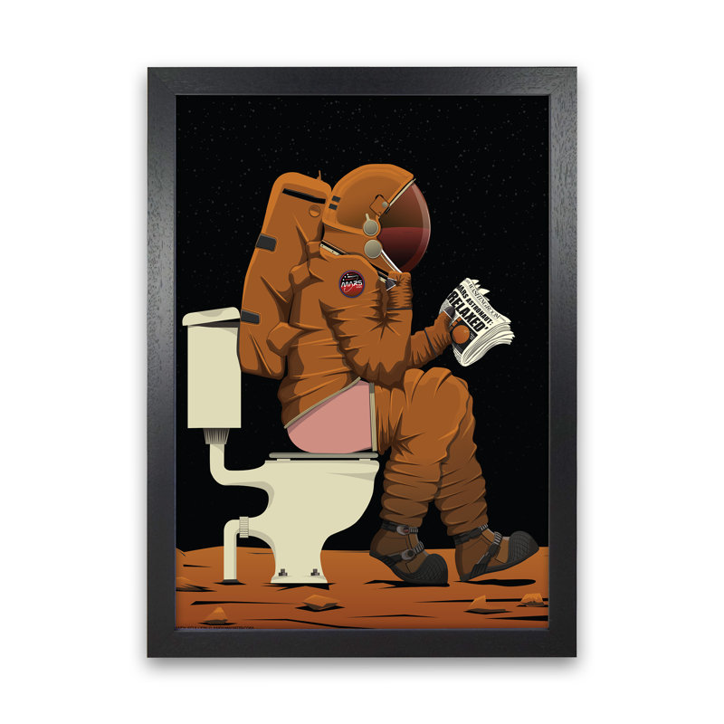 Mars On Loo - Print, Black Framed, 60cm H x 42cm W x 3cm D