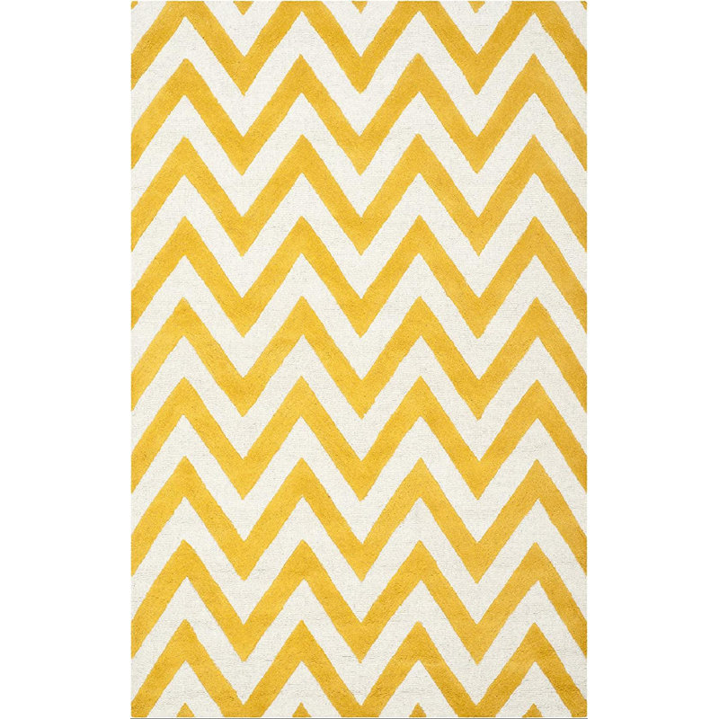 Sanyla Cambridge Hand Tufted Wool Chevron Rug, Square 6'