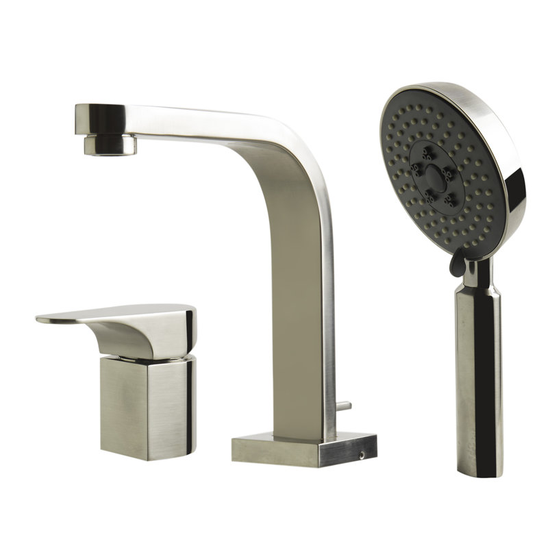 Deck Tub Filler with Diverter, Brushed Nickel