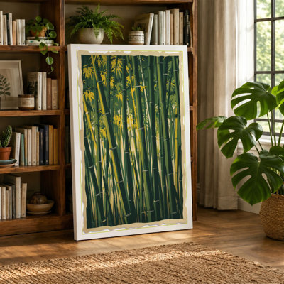Bamboo Grove Light Japandi - Wrapped Canvas