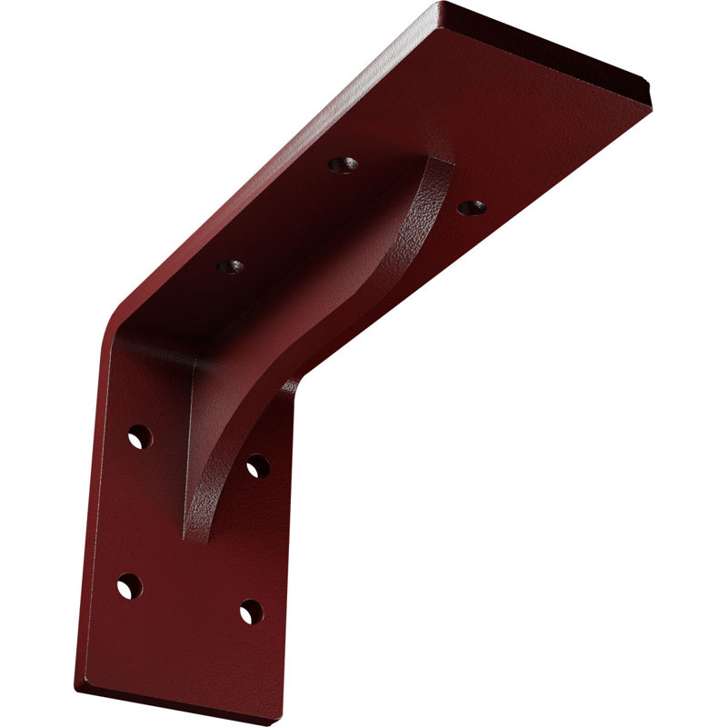 Support en acier Embrey, H 3,75 po x l 2 po x P 6 po, Rouge vif martelé