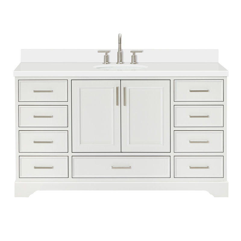 Meuble-lavabo simple avec plateau Abshire 61, Blanc